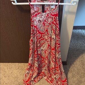 American Eagle Red Paisley Sleeveless Dress
